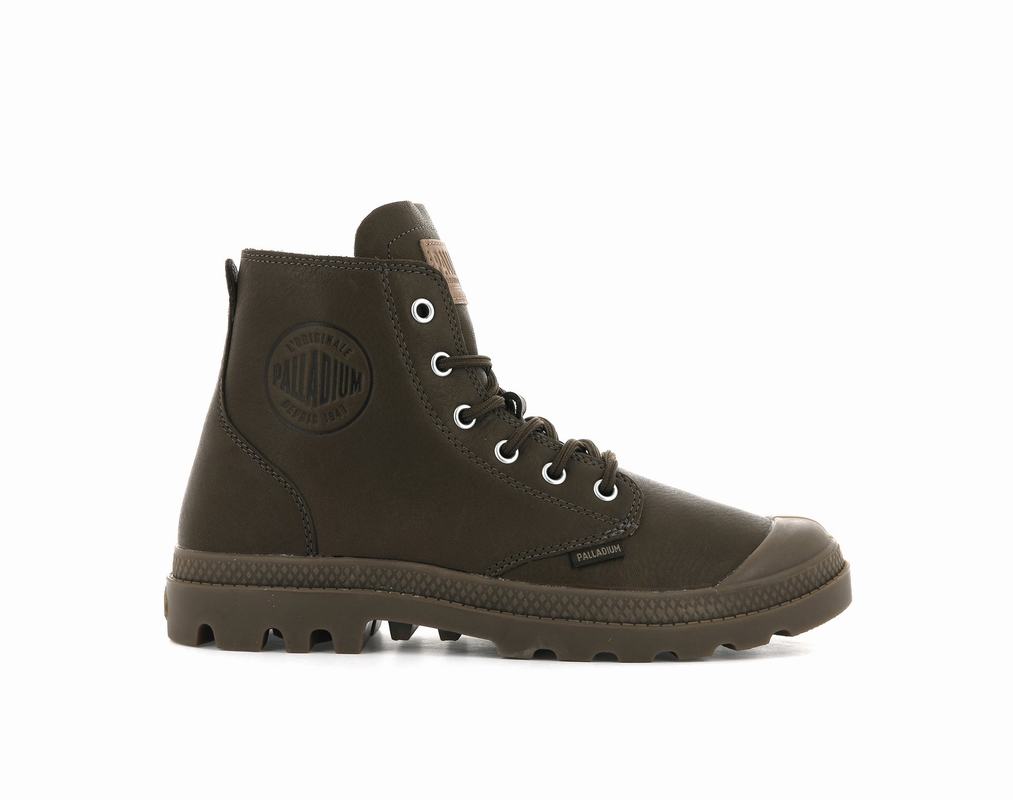 Palladium Pampa Hi Leder Ul Damen Stiefel Schokolade ||896531-GER||